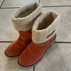Orange booties no brand size 8 women’s boots